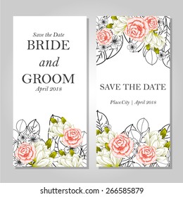 Invitation with floral background