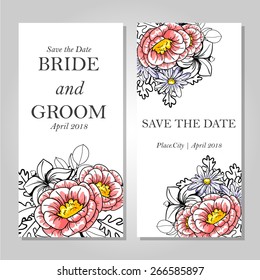 Invitation with floral background