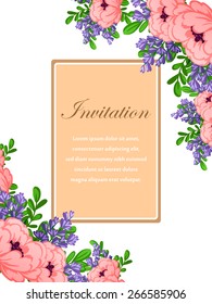 Invitation with floral background