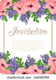 Invitation with floral background