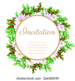 Invitation with floral background