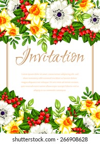 Invitation with floral background