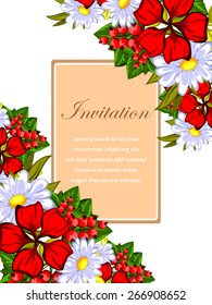 Invitation with floral background