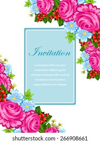 Invitation with floral background