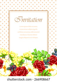 Invitation with floral background