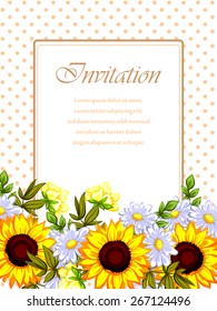 Invitation with floral background