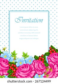 Invitation with floral background