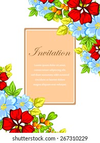 Invitation with floral background