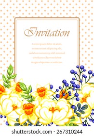 Invitation with floral background