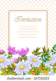 Invitation with floral background