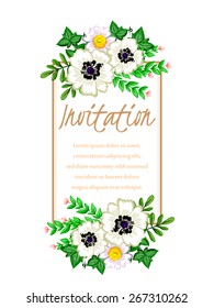 Invitation with floral background