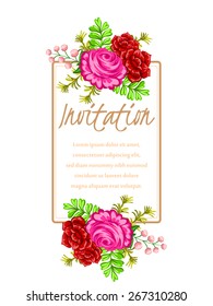 Invitation with floral background