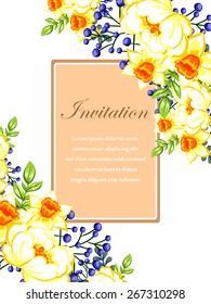 Invitation with floral background