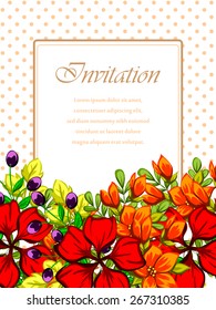 Invitation with floral background