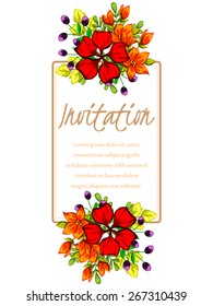 Invitation with floral background