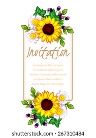 Invitation with floral background