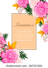 Invitation with floral background