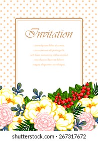 Invitation with floral background