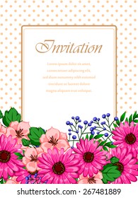 Invitation with floral background