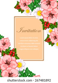 Invitation with floral background