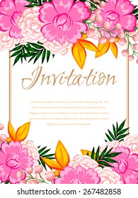 Invitation with floral background