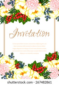 Invitation with floral background