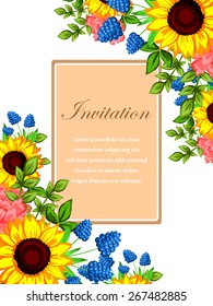 Invitation with floral background