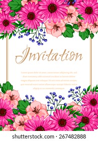 Invitation with floral background