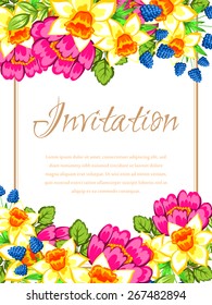 Invitation with floral background