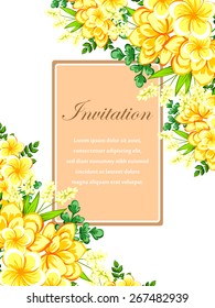 Invitation with floral background