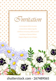 Invitation with floral background
