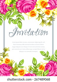 Invitation with floral background