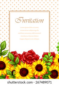 Invitation with floral background