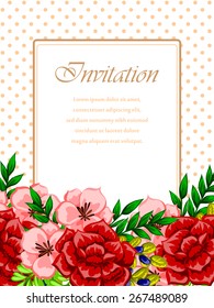 Invitation with floral background