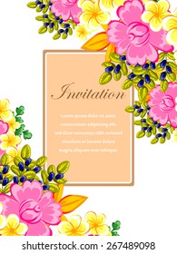 Invitation with floral background