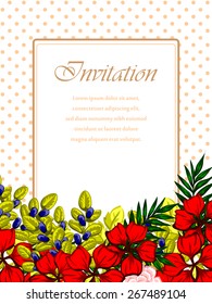 Invitation with floral background
