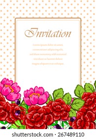 Invitation with floral background