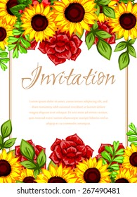 Invitation with floral background