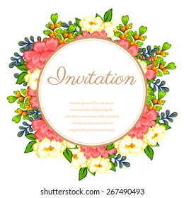 Invitation with floral background