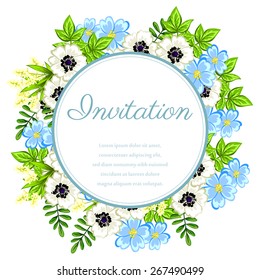 Invitation with floral background