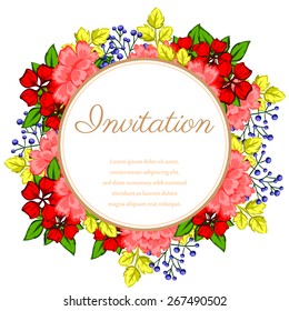 Invitation with floral background