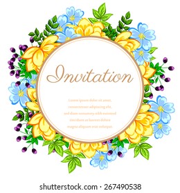 Invitation with floral background