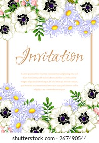 Invitation with floral background