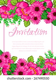 Invitation with floral background