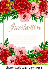 Invitation with floral background