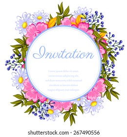 Invitation with floral background