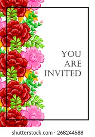 Invitation with floral background