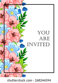 Invitation with floral background