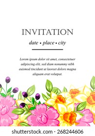 Invitation with floral background