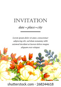 Invitation with floral background